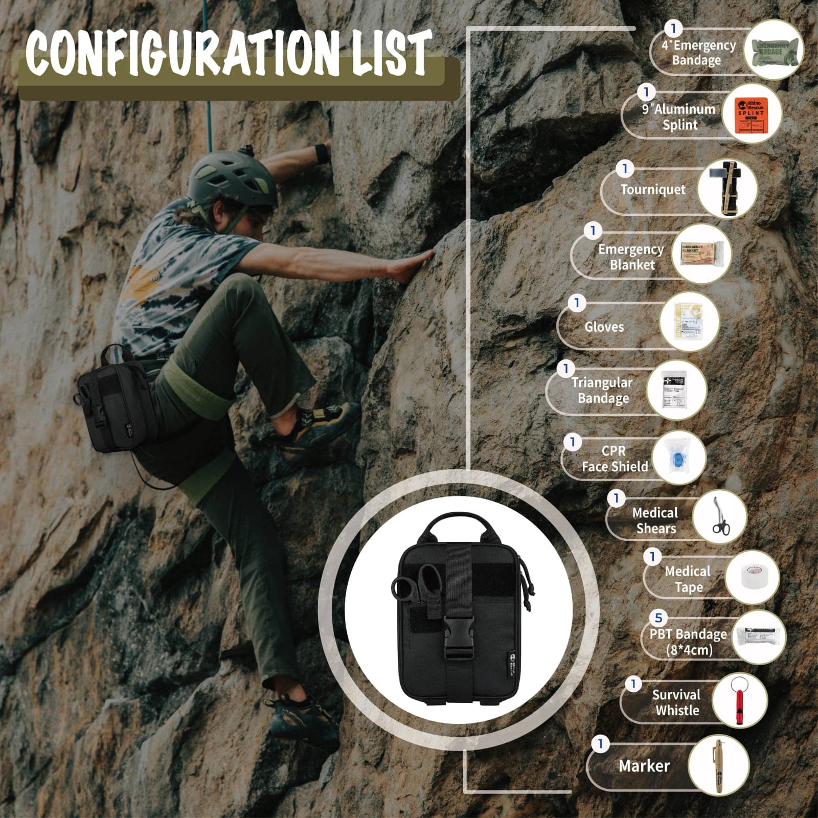 Survival trauma kit - molle pouch met tourniquet 5