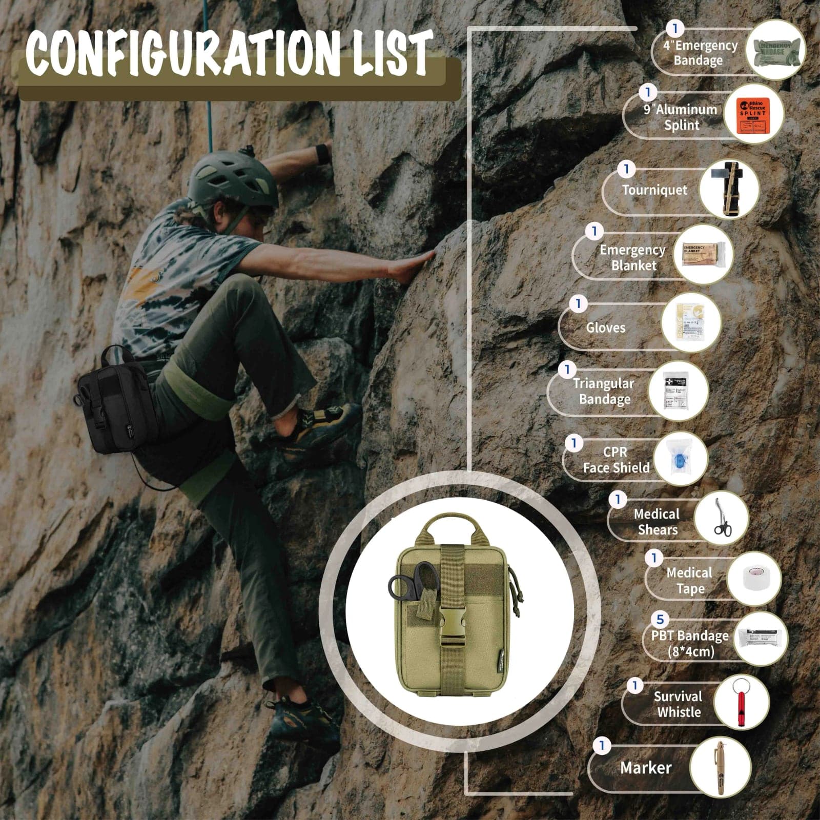 Survival trauma kit - molle pouch met tourniquet 6