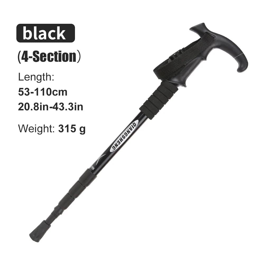 Opvouwbare trekkingstok 4-delig - aluminium, 53-110 cm 6