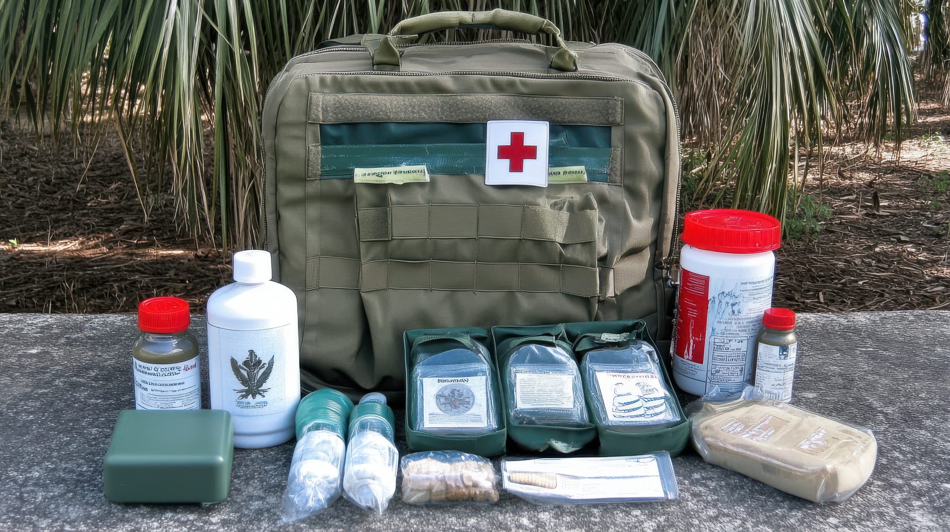 What belongs in a compact first aid kit for the go?