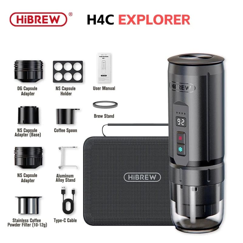 HiBREW H4C draagbare espressomachine - 3-in-1 voor onderweg