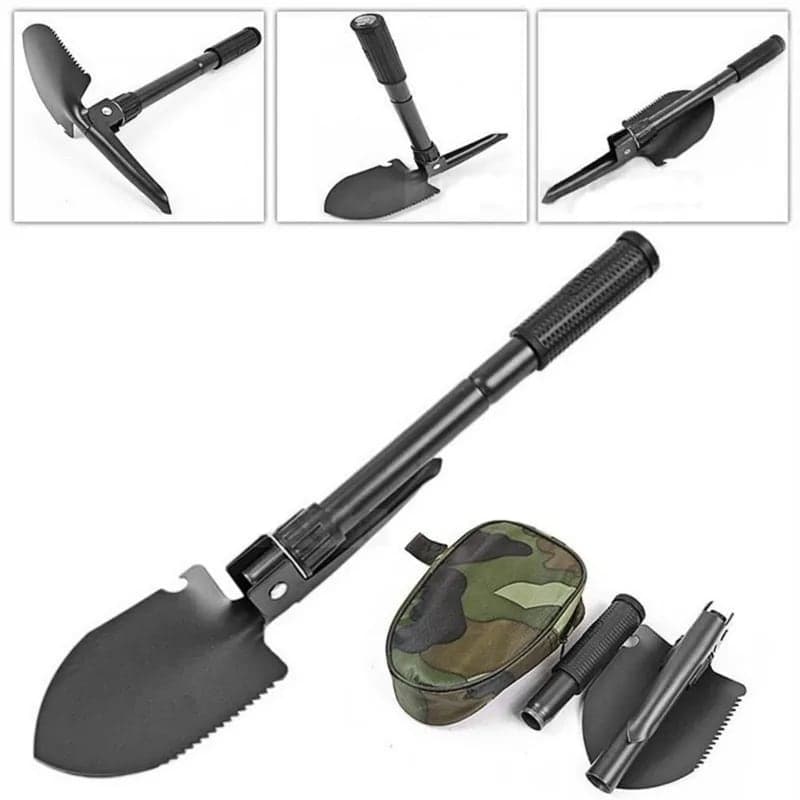 Folding shovel with compass - multifunctional for camping