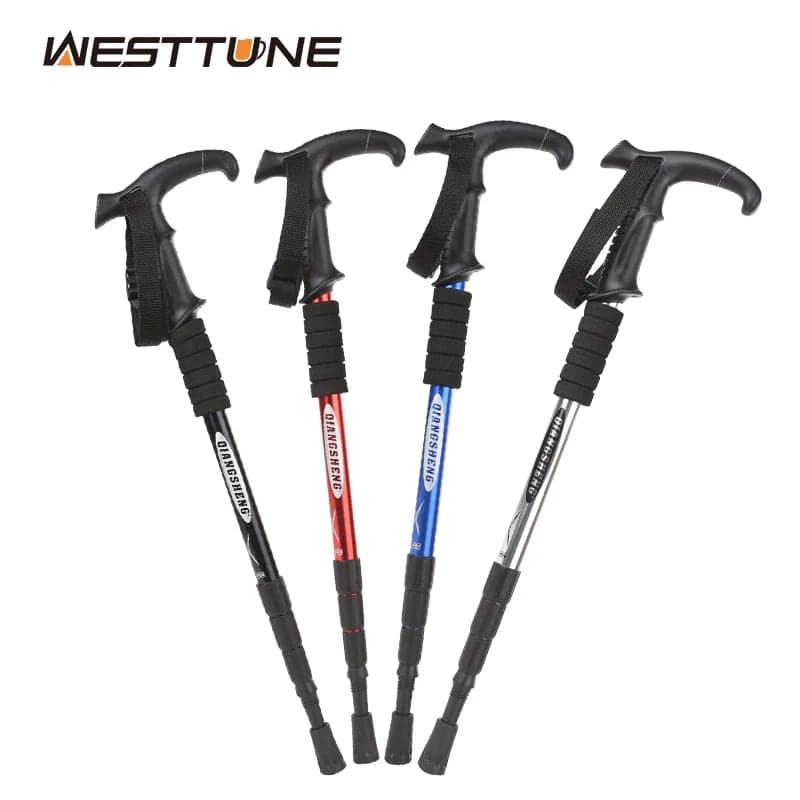 Opvouwbare trekkingstok 4-delig - aluminium, 53-110 cm
