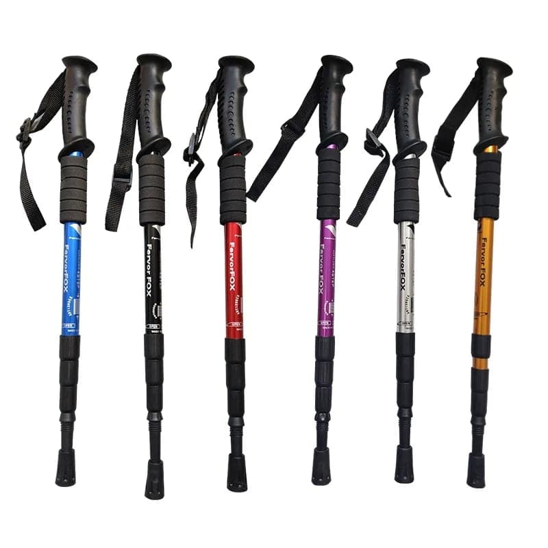 Telescopic trekking pole aluminium - 4-section, packable